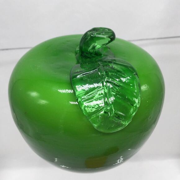 Vintage Murano style Art Glass Apples Set of 3 Yellow, Green, Red - Picture 4 of 6